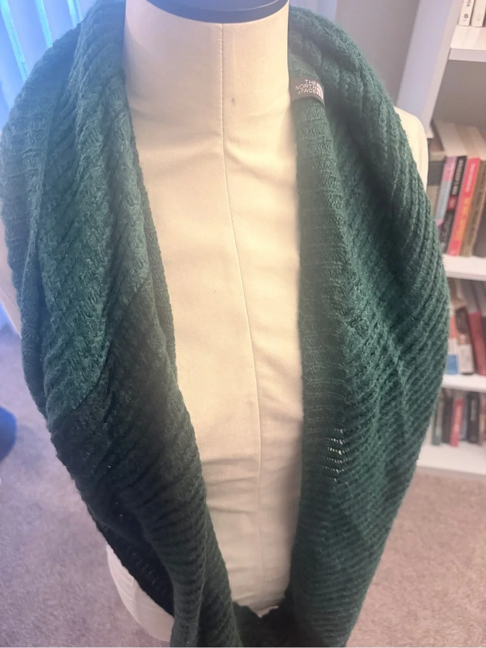 The North Face Dark Green Infinity Circle Scarf Knit Winter Neck Warmer